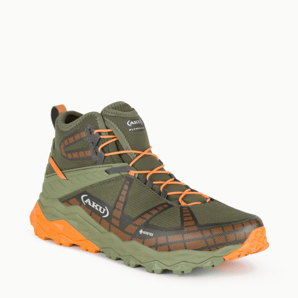 Кроссовки FLYROCK MID GTX (EU 42 UK 8 СМ 27; military green/orange)
